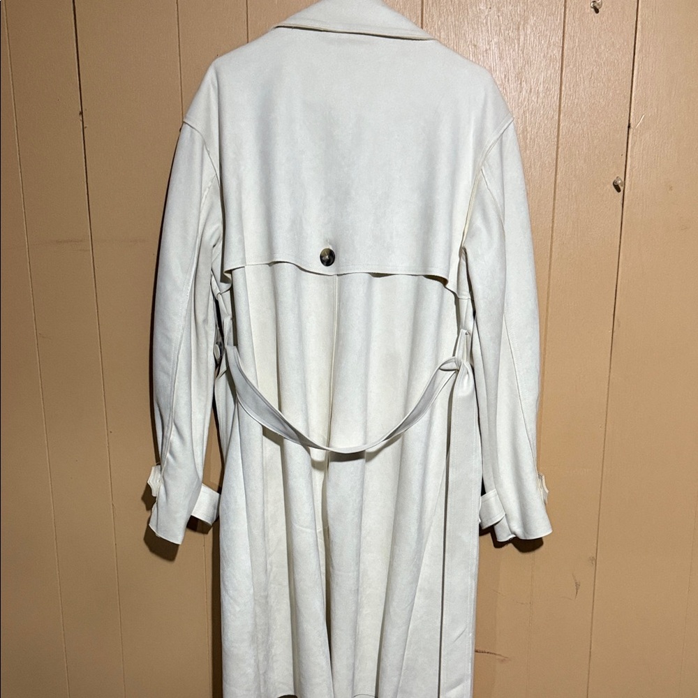 Fashion Nova Women's Cream Double-Breasted Pea Coat - Picture 12 of 16